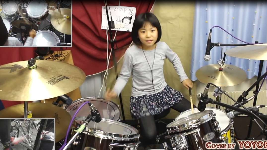 10岁小朋友架子鼓表演 暴力反抗机器乐队-Bulls on Parade